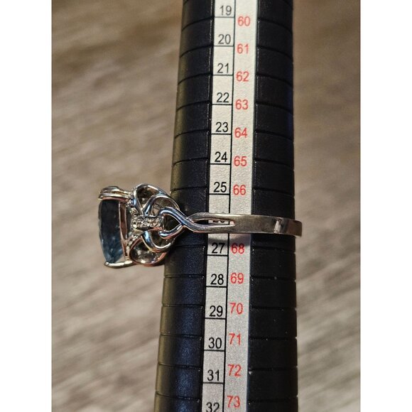 925 Sterling Silver London Blue Topaz Size 12 Ring - 6.78g - Picture 4 of 5